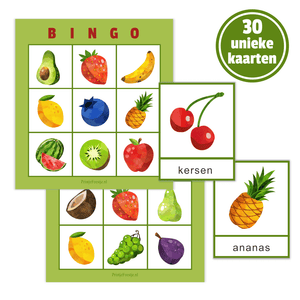 fruit bingo voor 30 kinderen
