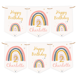 gepersonaliseerde slinger verjaardag regenboog meisjes _ print je feestje