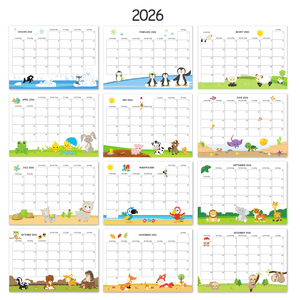 kinderkalender 2026 printen met dieren
