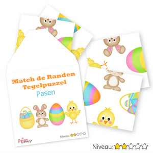 paaspuzzel match de randen tegelpuzzel voor jonge kinderen niveau 2