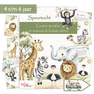 speurtocht kinderfeestje safari vier tot en met zes jaar