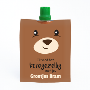 traktatie knijpfruit wikkel beregezellig - Print je Feestje