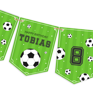 voetbal slinger met naam voor voetbalfeestje - print je feestje