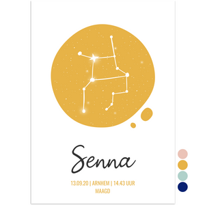 poster sterrenhemel maagd - print je feestje