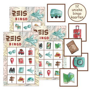 wereldreis kinderfeestje bingo - print je feestje