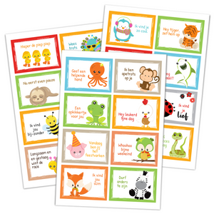 broodtrommelkaartjes dieren printen - Print je Feestje