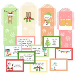 opdrachten kaartjes adventskalender kind - print je feestje