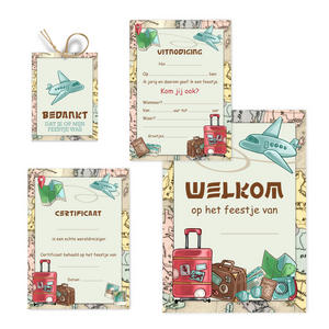 wereldreis kinderfeestje printable - print je feestje