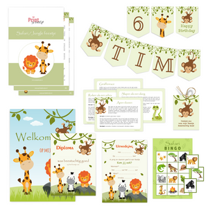 safarifeestje junglefeestje draaiboek kinderfeestje - print je feestje