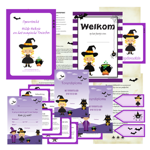 speurtocht kinderfeestje heksen tovenaar - print je feestje