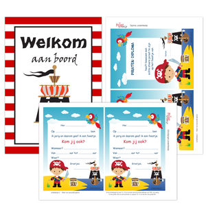 uitnodigingen diploma's piratenfeest