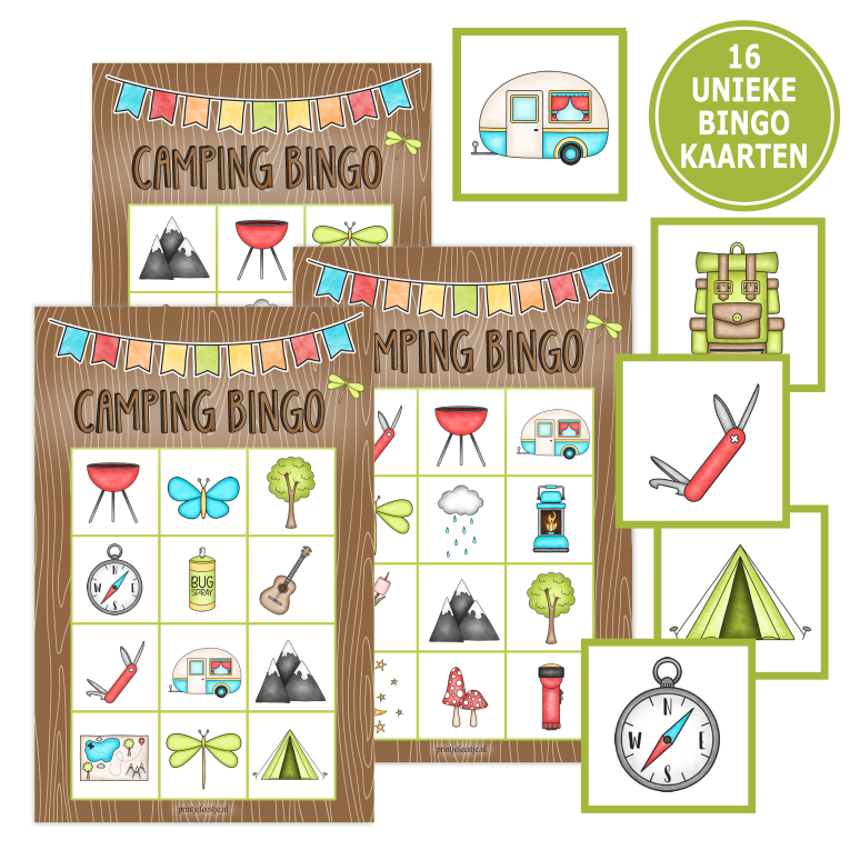 Camping bingo printen Print je Feestje