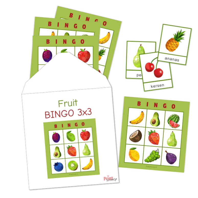 fruitbingo met plaatjes van fruit