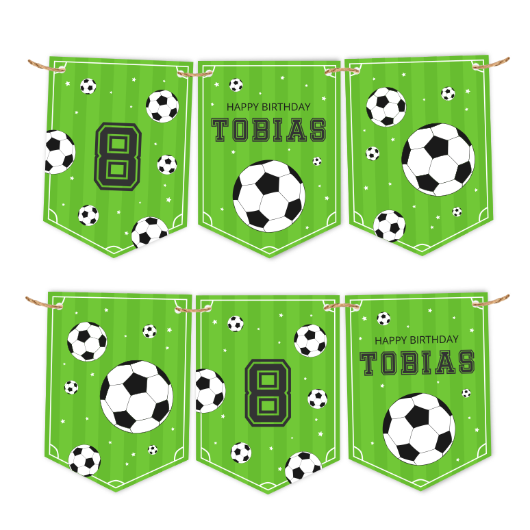 gepersonaliseerde slinger voetbal - Print je Feestje