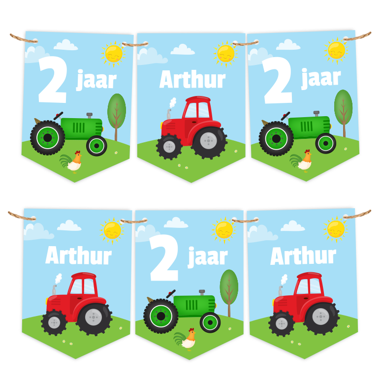 gepersonaliseerde slinger tractor boerderij - Print je Feestje