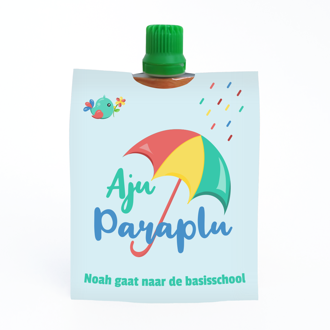 traktatie knijpfruit aju paraplu afscheid - print je feestje