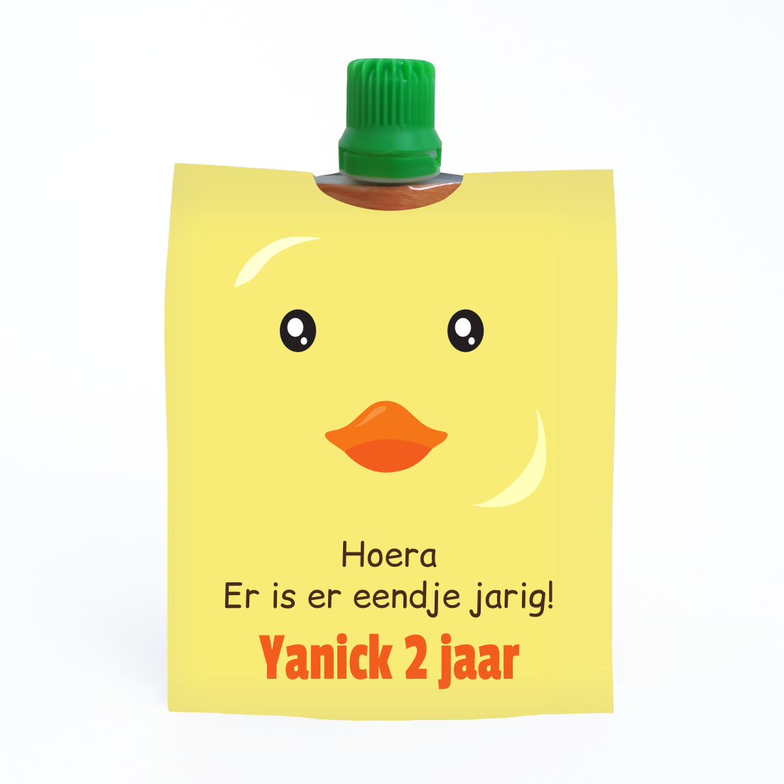 printable knijpfruit wikkel er is er eendje jarig 