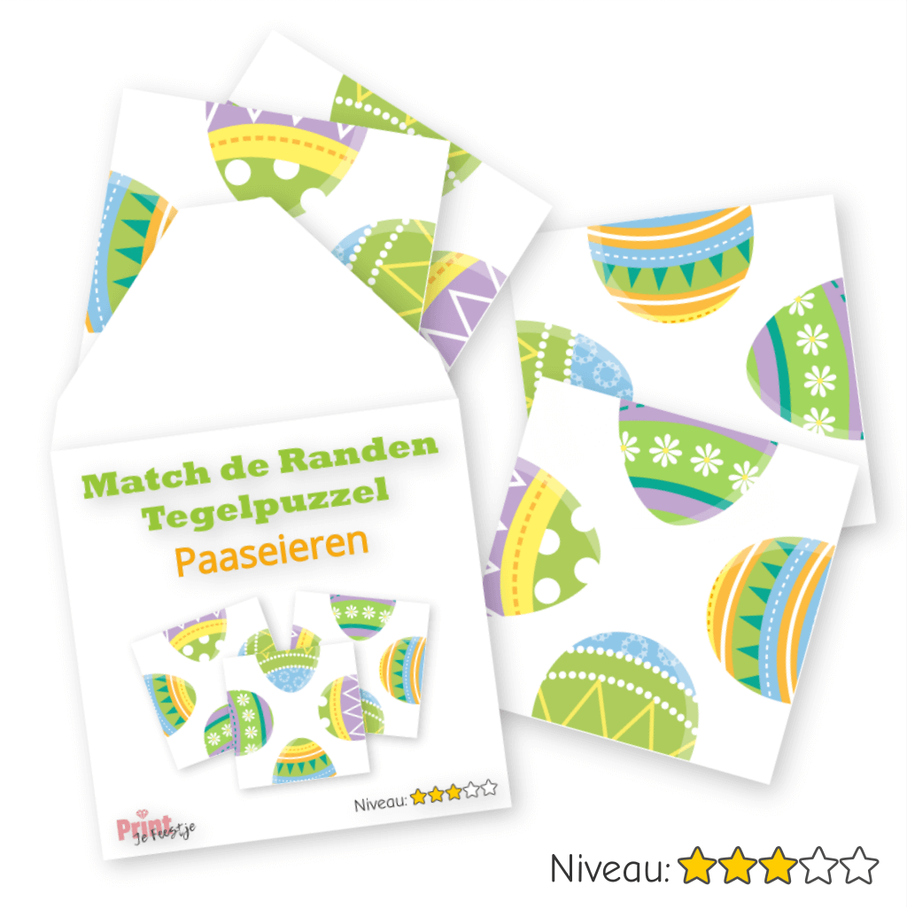 match de randen puzzel paaseieren niveau 3