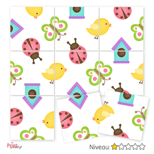 match de randen tegelpuzzel niveau 1 thema lente