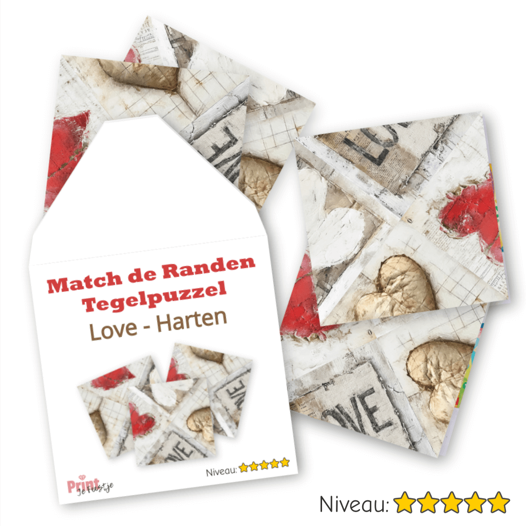 match de randen puzzel liefde en harten ideaal als cadeau valentijdsdag