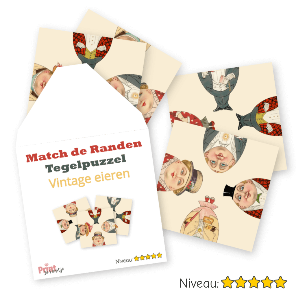 match de randen puzzel vintage pasen