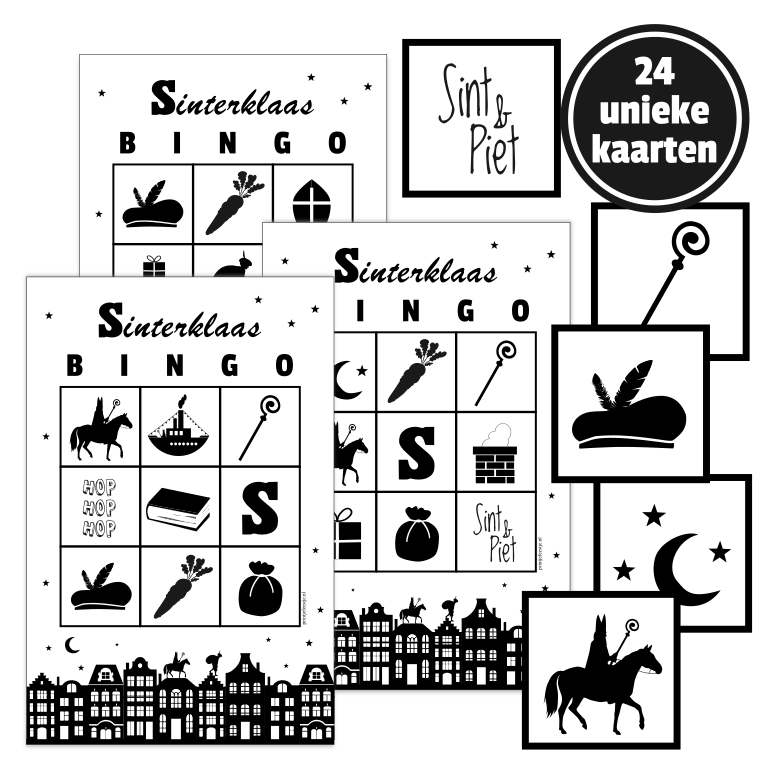 sinterklaas bingo printable 24 kaarten