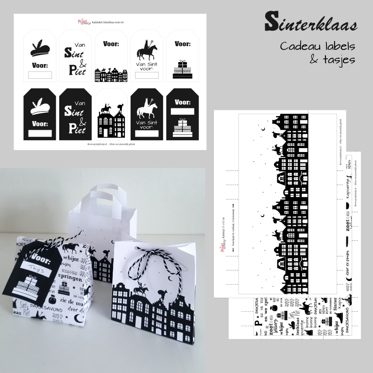 sinterklaas labels printen en sinterklaas cadeau tasjes