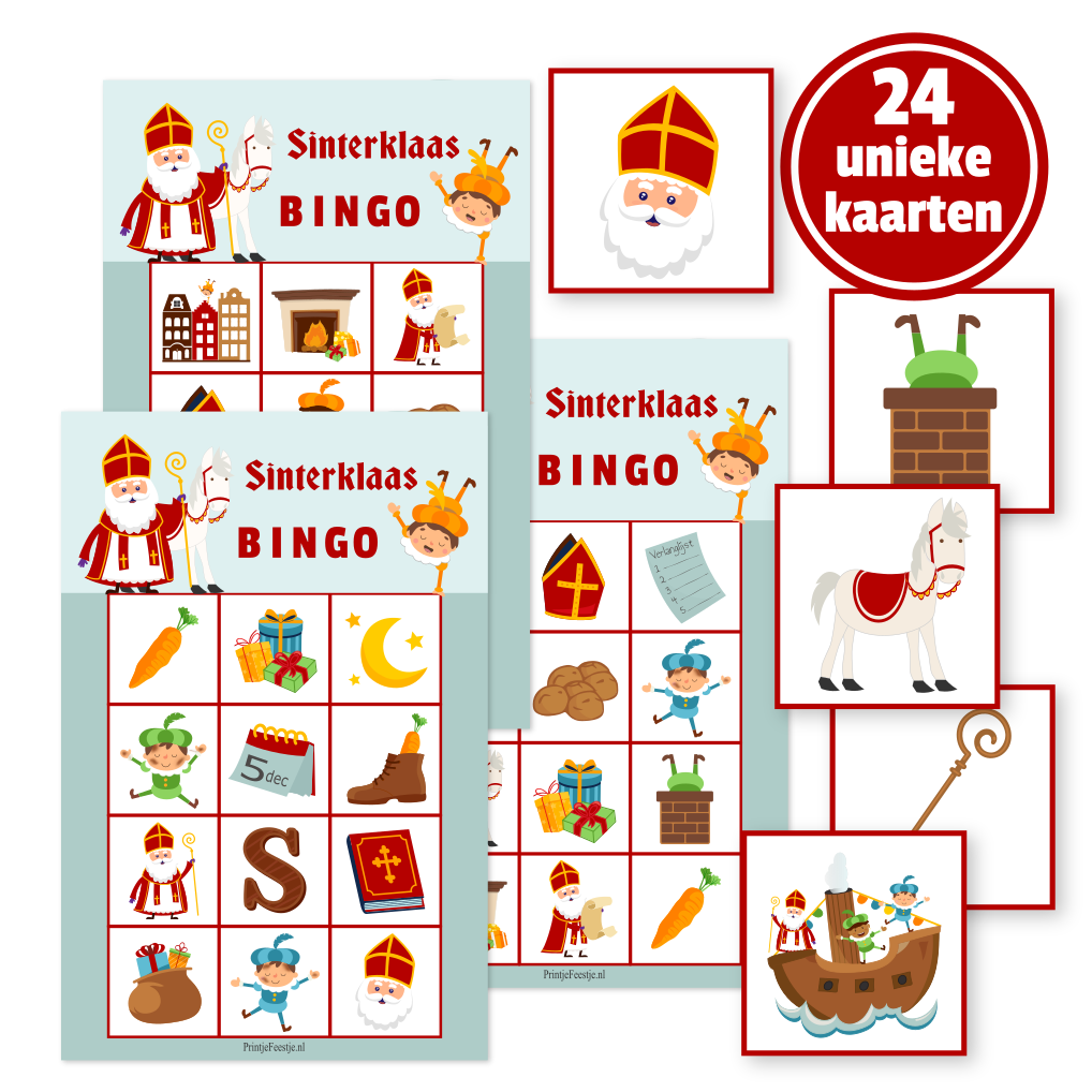 sinterklaas bingo kleur 24 speelkaarten