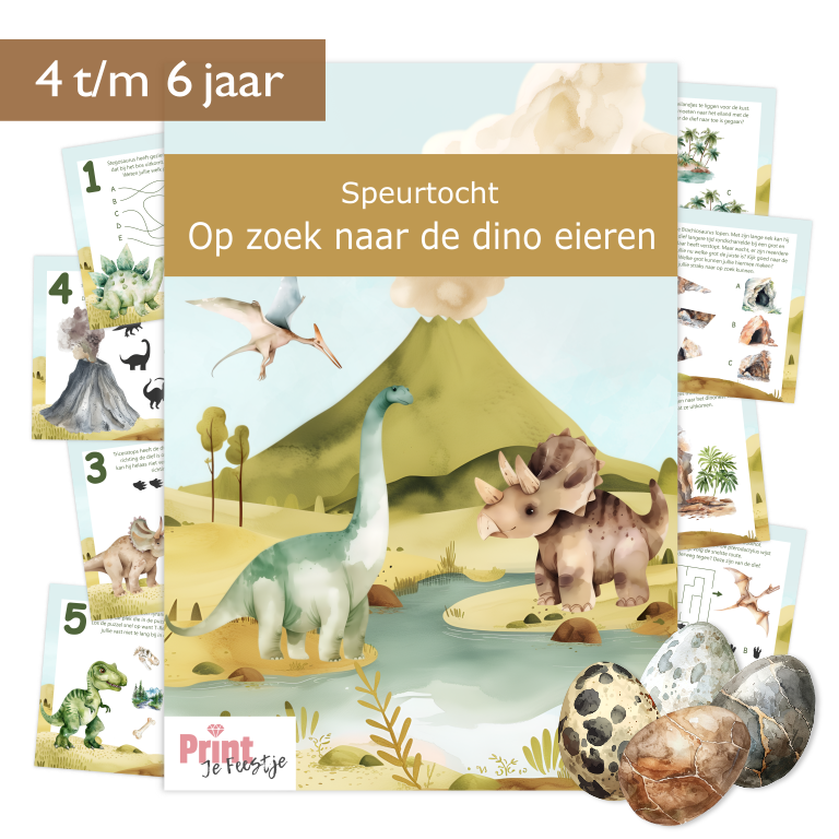 speurtocht  kinderfeestje dinosaurus