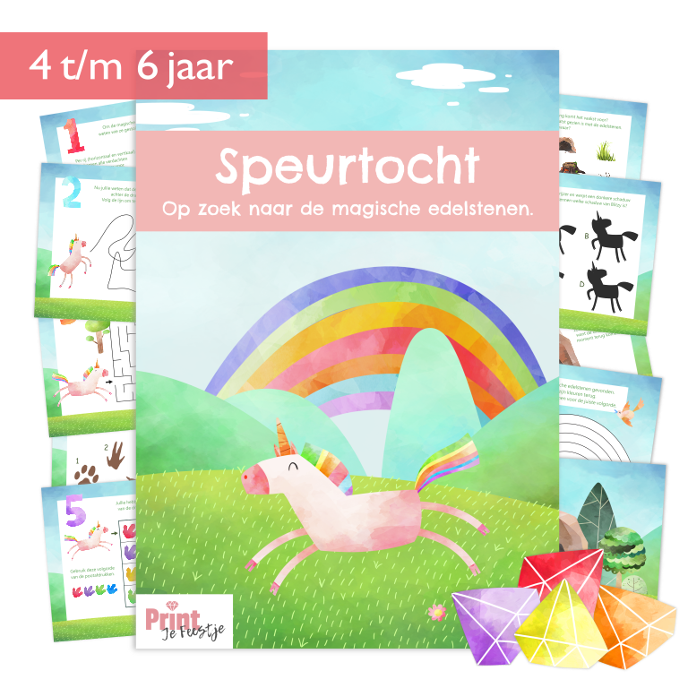 speurtocht kinderfeestje unicorn