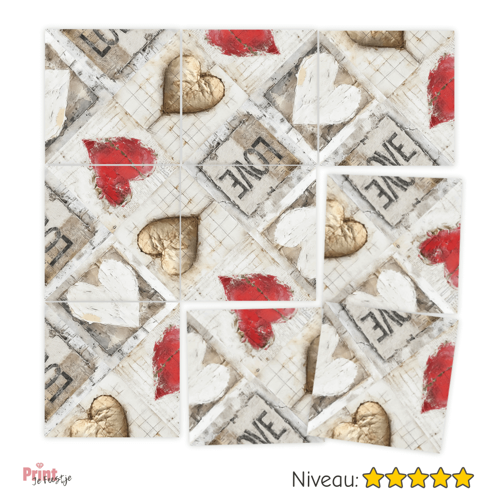 tegelpuzzel liefde en harten valentijn