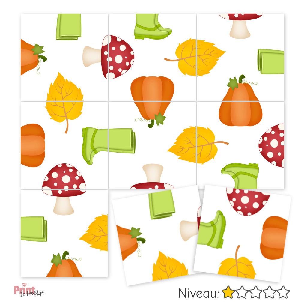 tegelpuzzel voor kleuters met thema herfst