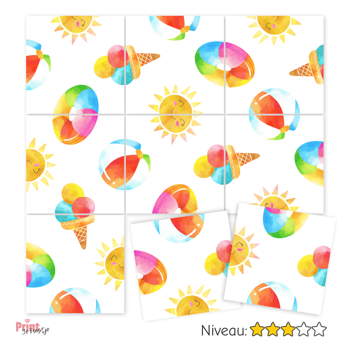tegelpuzzel niveau 3 thema zomer