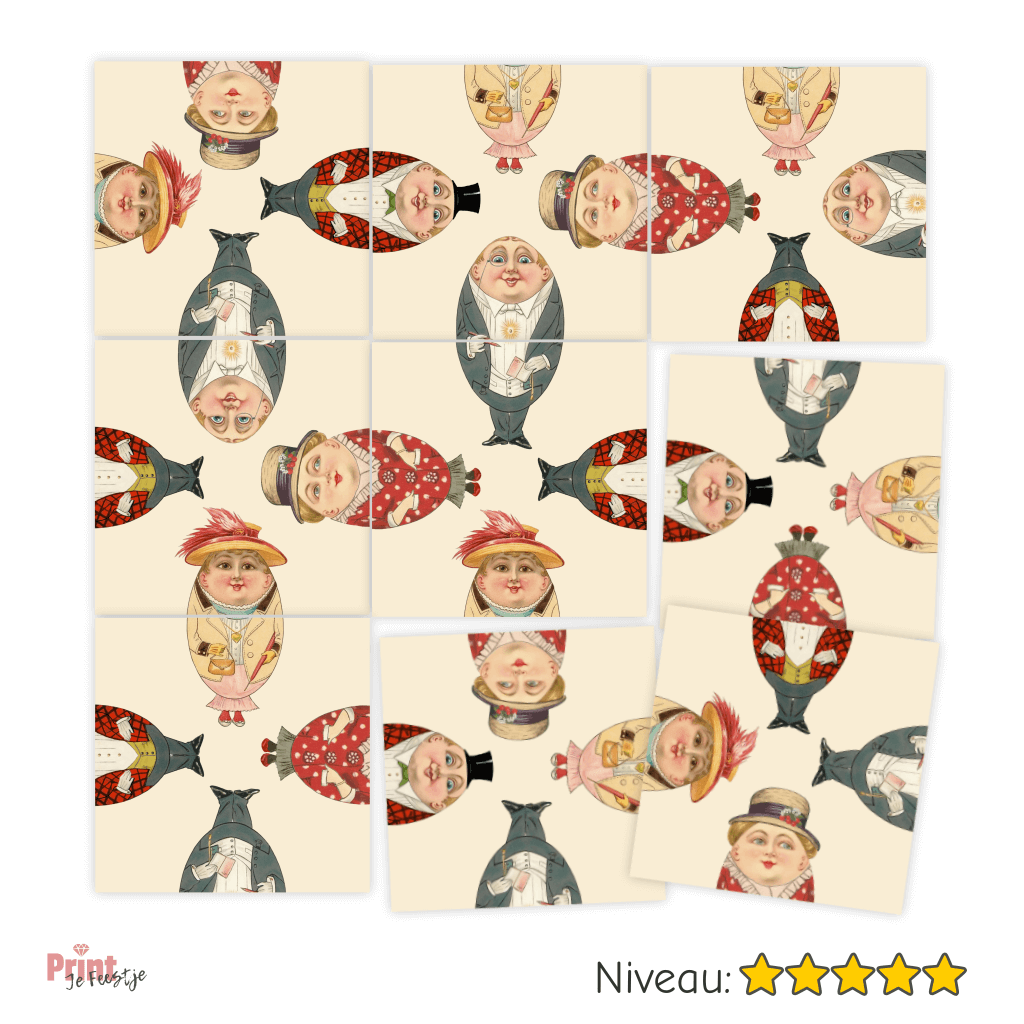 tegelpuzzel vintage mens eieren voor pasen geschikt voor volwassenen en tieners