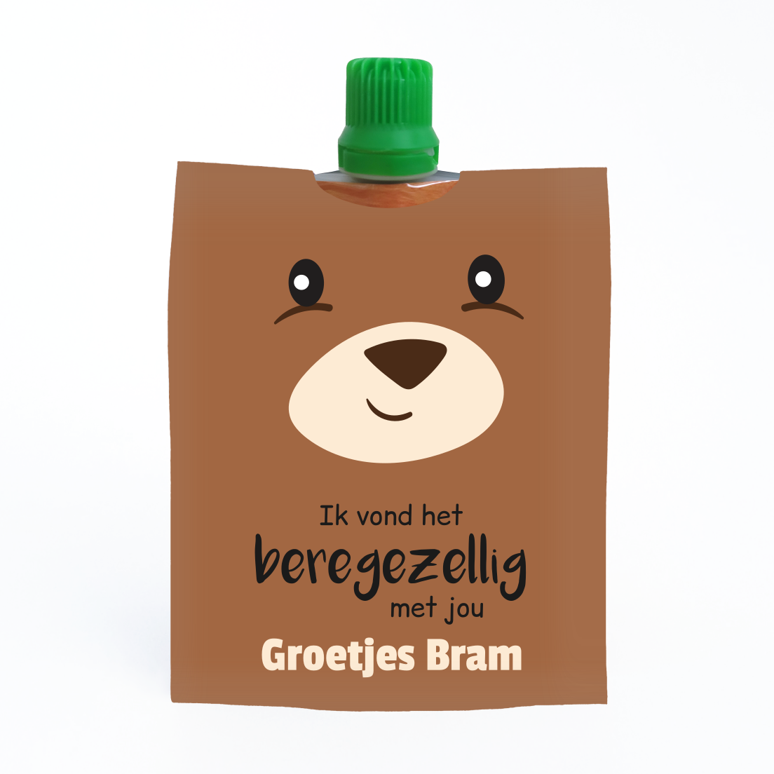 traktatie knijpfruit wikkel beregezellig - Print je Feestje