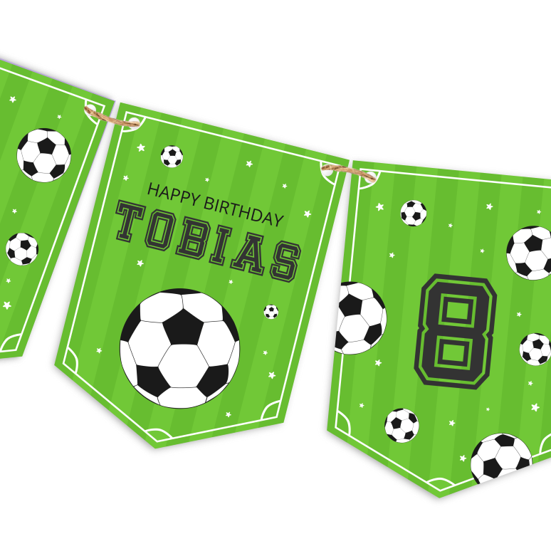 voetbal slinger met naam voor voetbalfeestje - print je feestje