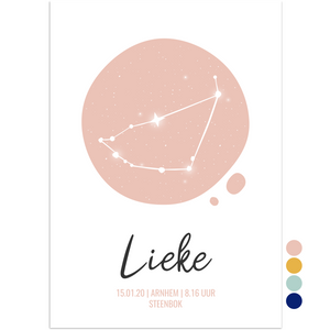 digitale poster babykamer sterrenhemel steenbok - print je feestje