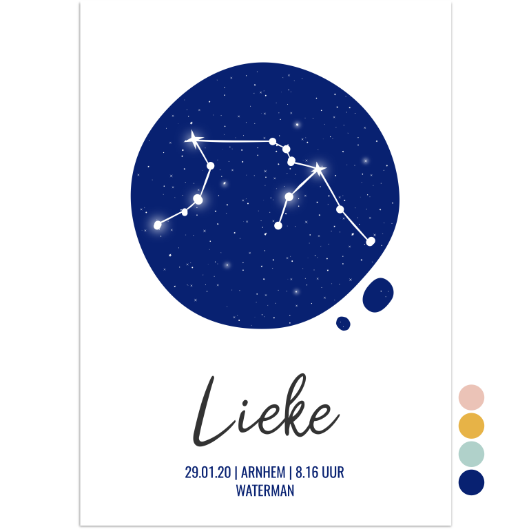 poster printable geboorte sterrenhemel waterman - print je feestje