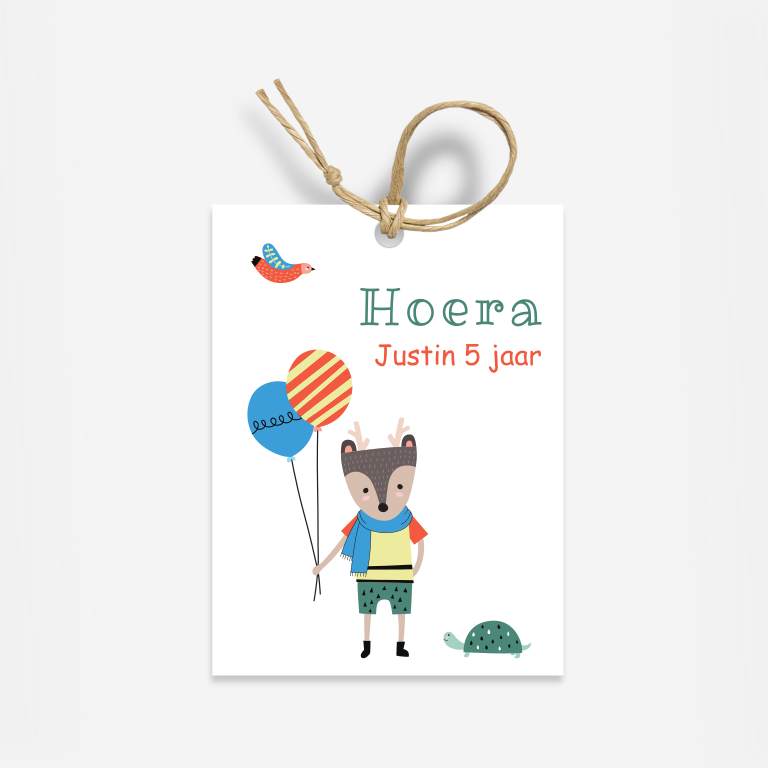 traktatie label verjaardag hert - print je feestje