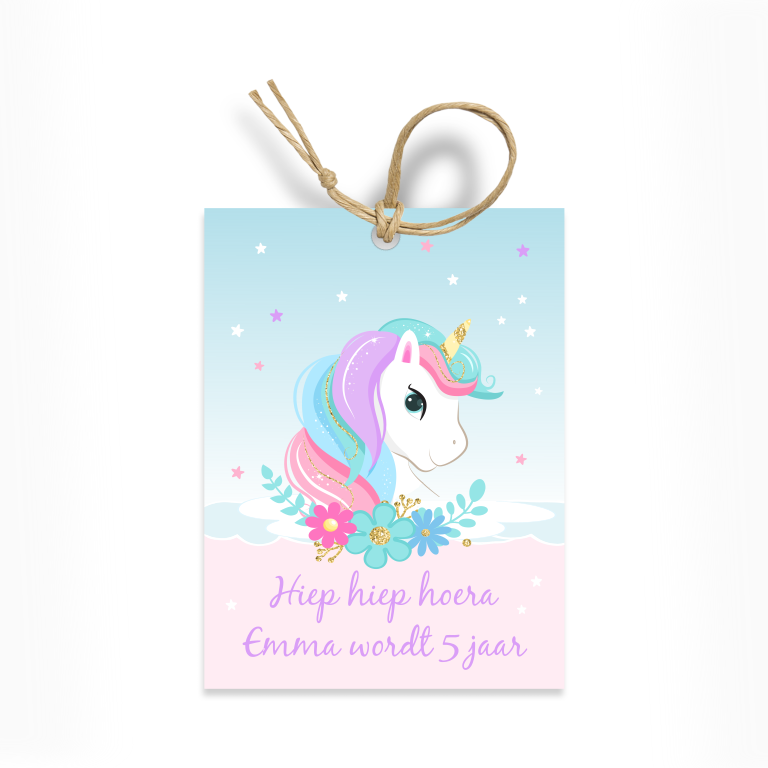 traktatie unicorn eenhoorn printable kaartje - Print je Feestje