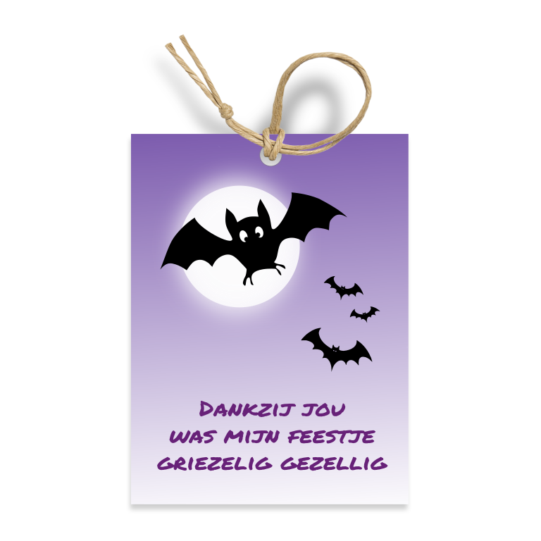 bedank label griezelfeestje kinderfeestje traktatie - print je feestje