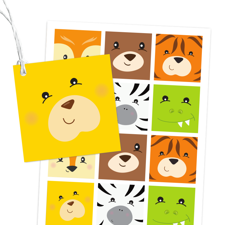 trakatatie labels dieren printable - Print je Feestje