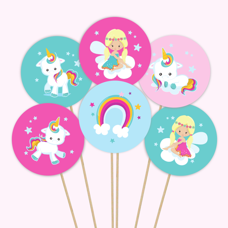 traktatie prikkers eenhoorn unicorn - print je feestje