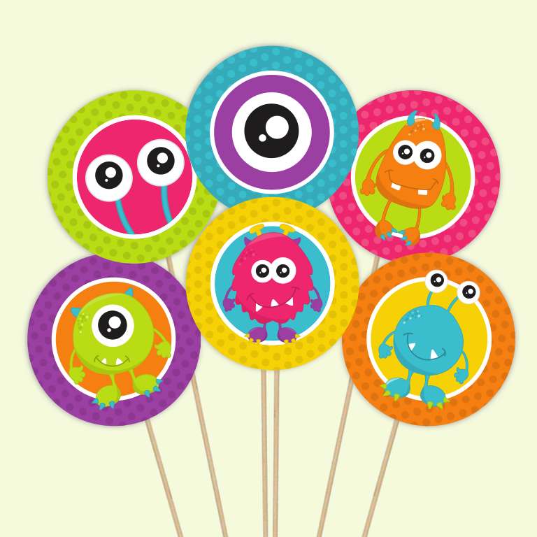 traktatie prikkers monsters printable - print je feestje