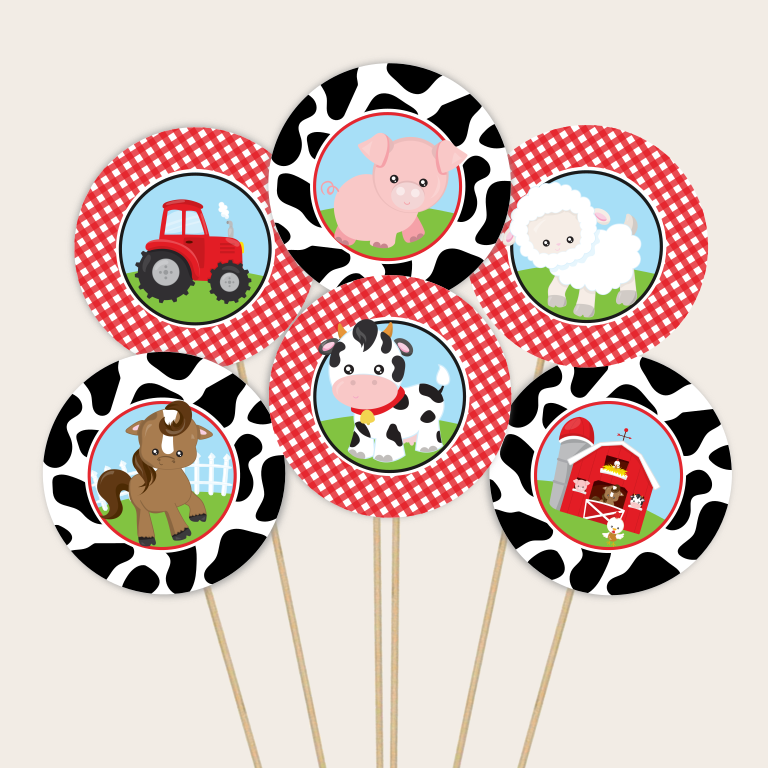 traktatie prikkers printable boerderij - print je feestje