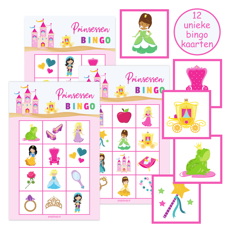 prinsessen bingo plaatjesbingo printable - Print je Feestje