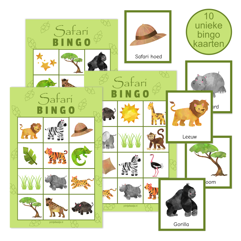 bingo safarifeestje junglefeestje - print je feestje