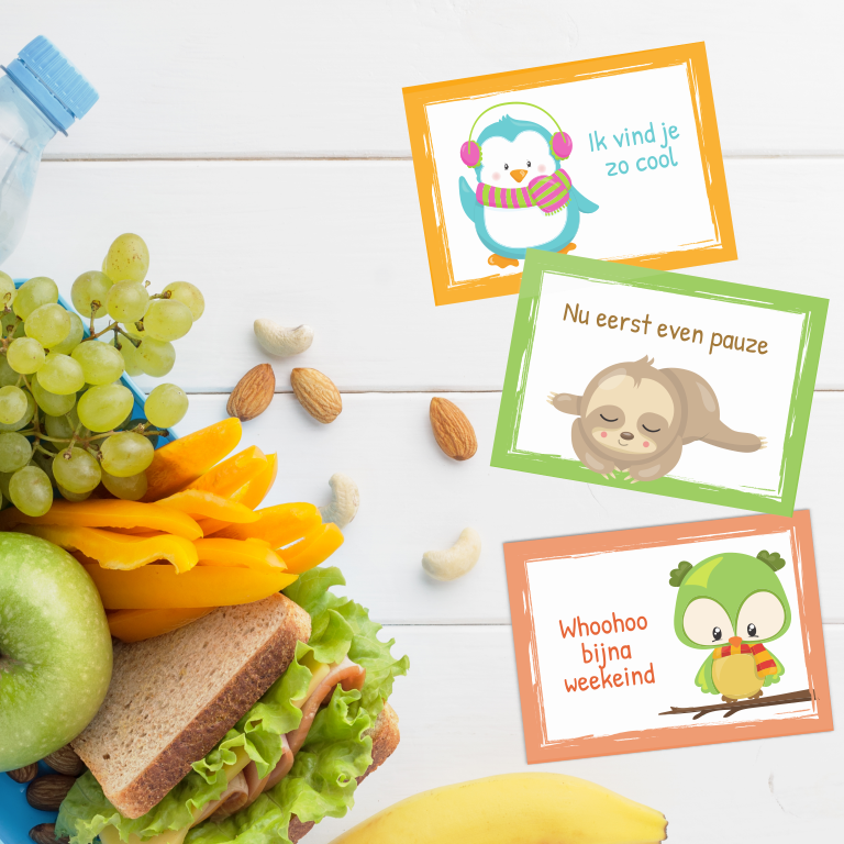 broodtrommelkaartjes complimentkaartjes printable - Print je Feestje