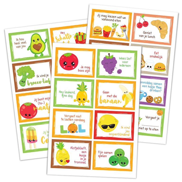 broodtrommelbriefjes printable download - Print je Feestje