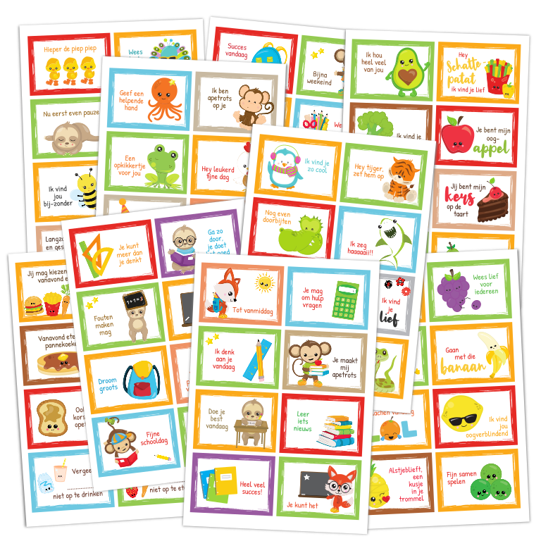 broodtrommel kaartjes mega bundel printable - Print je Feestje